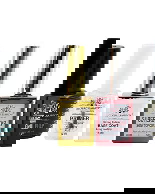 Kit profesional pentru extensia unghiilor (Nail Prep,Primer,Baza,Top,Oja) 65ml