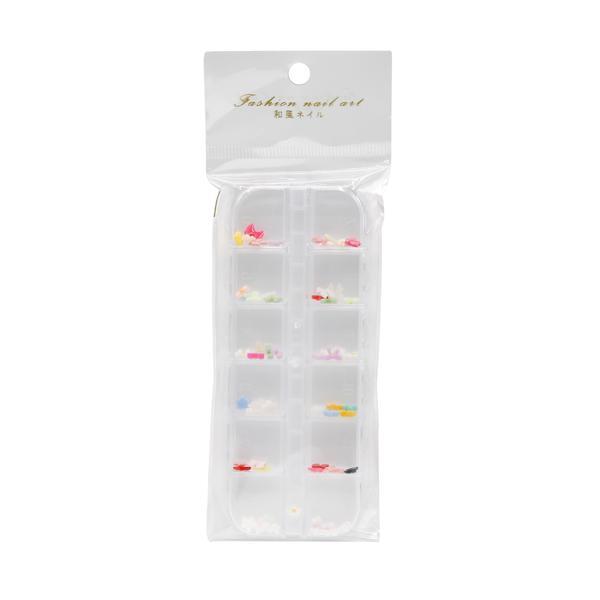 Figurine volumetrice 3D pentru manichiură, set (funde și flori de diferite culori)