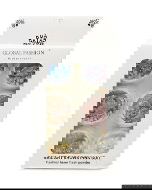 Decor pentru design de unghii Global Fashion hexagoane, set, 6 culori