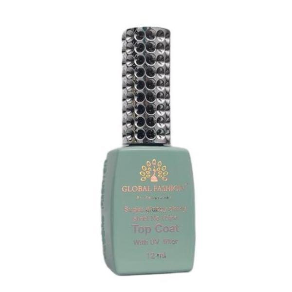 Top Coat cu filtru UV, Global Fashion, Super Glossy Shiny Top Coat cu filtru UV, 12 ml
