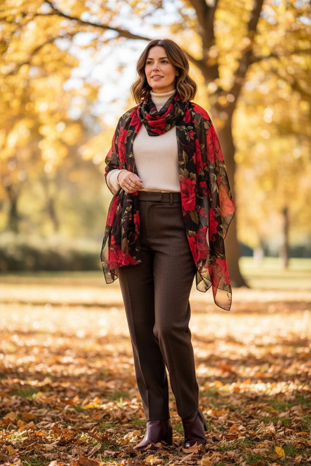 Eșarfă cu trandafiri PRINCESS
