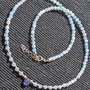 Colier argint acvamarin safir albastru brioleta minimalist boho chic trendy - Transport gratuit