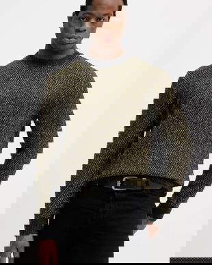 Sisley pulover din amestec de lână culoarea verde, călduros, 170WS104K