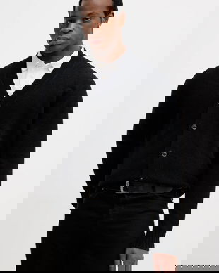 Sisley cardigan din amestec de lână culoarea negru, 1PJXS600S