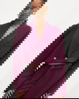 Haveone sacou culoarea bordo, cu doua randuri de nasturi, uni, JSO-P014