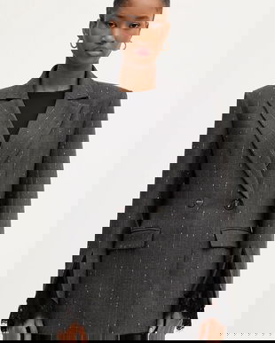 Haveone sacou culoarea gri, cu doua randuri de nasturi, JGE-P031