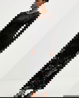 Desigual rochie CASSIDY culoarea negru, maxi, mulata, 25WWVK11