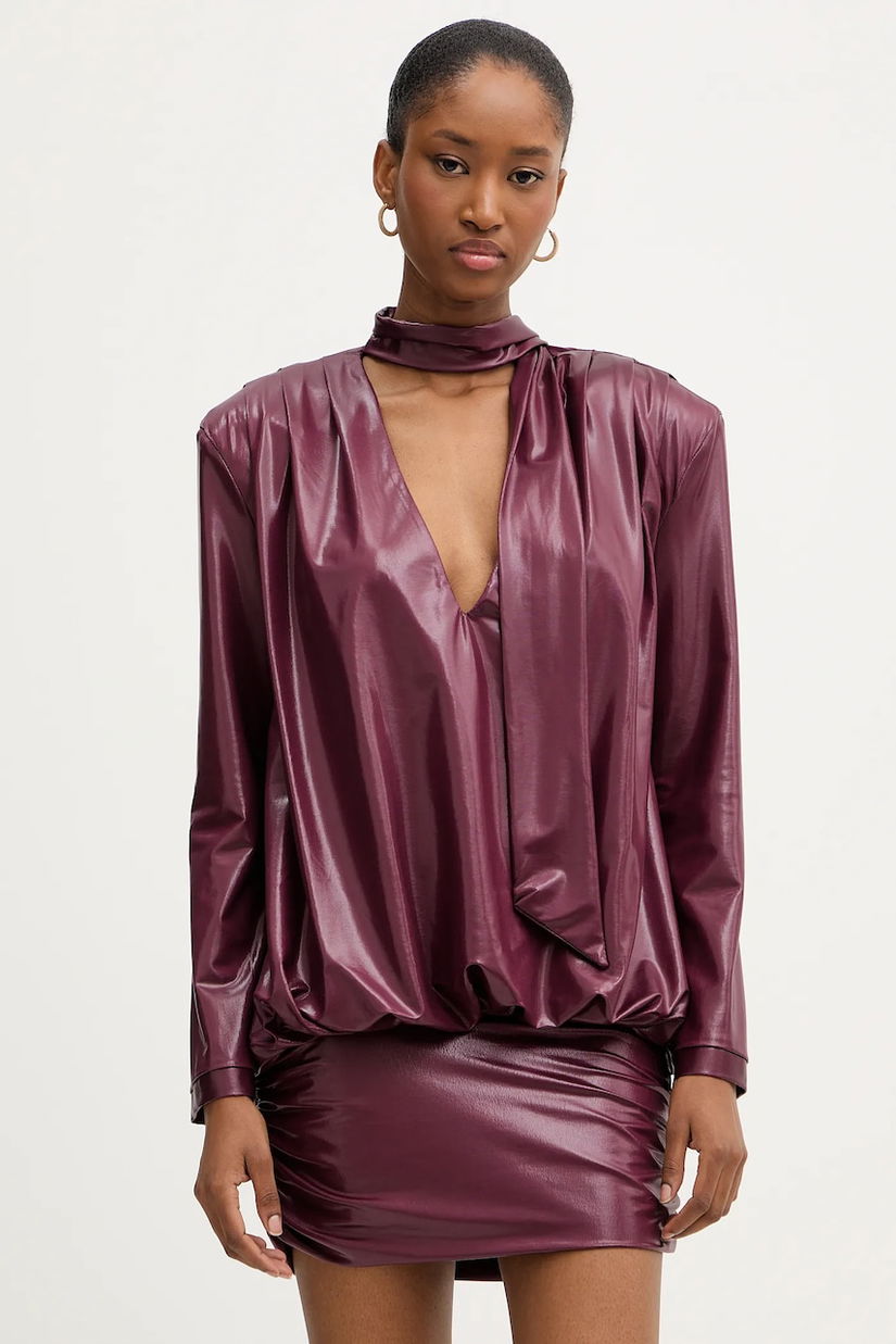 Haveone rochie culoarea bordo, mini, drept, MFS-P097