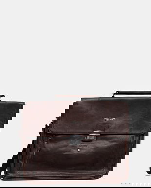 Aeronautica Militare geantă de piele culoarea maro, AM304