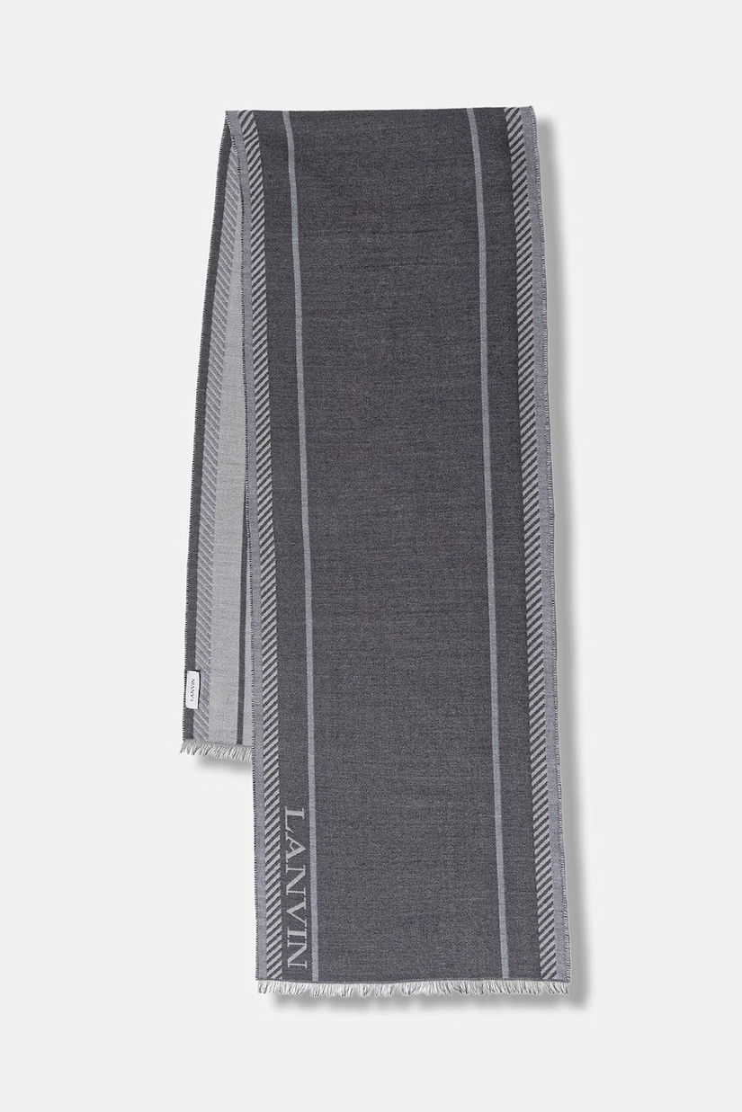 Lanvin fular din amestec de lână culoarea gri, 710009280
