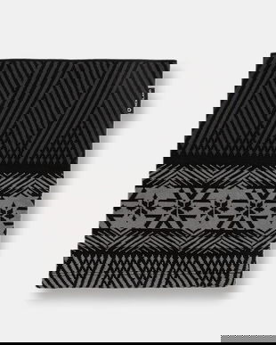 Newland fular impletit NECKWARMER culoarea negru, cu model, N54602.167