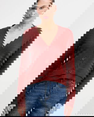 Sisley cardigan din amestec de lână culoarea portocaliu, light, 122WL602S