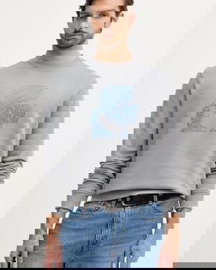 Karl Lagerfeld hanorac de bumbac culoarea gri, cu imprimeu, 554917.705405