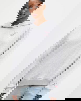 adidas bluză culoarea gri, cu glugă, cu imprimeu, KT0882