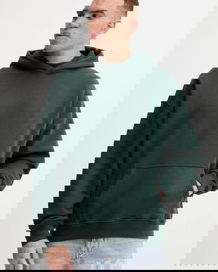 Abercrombie & Fitch bluză culoarea verde, cu glugă, uni, KI122-5529-300