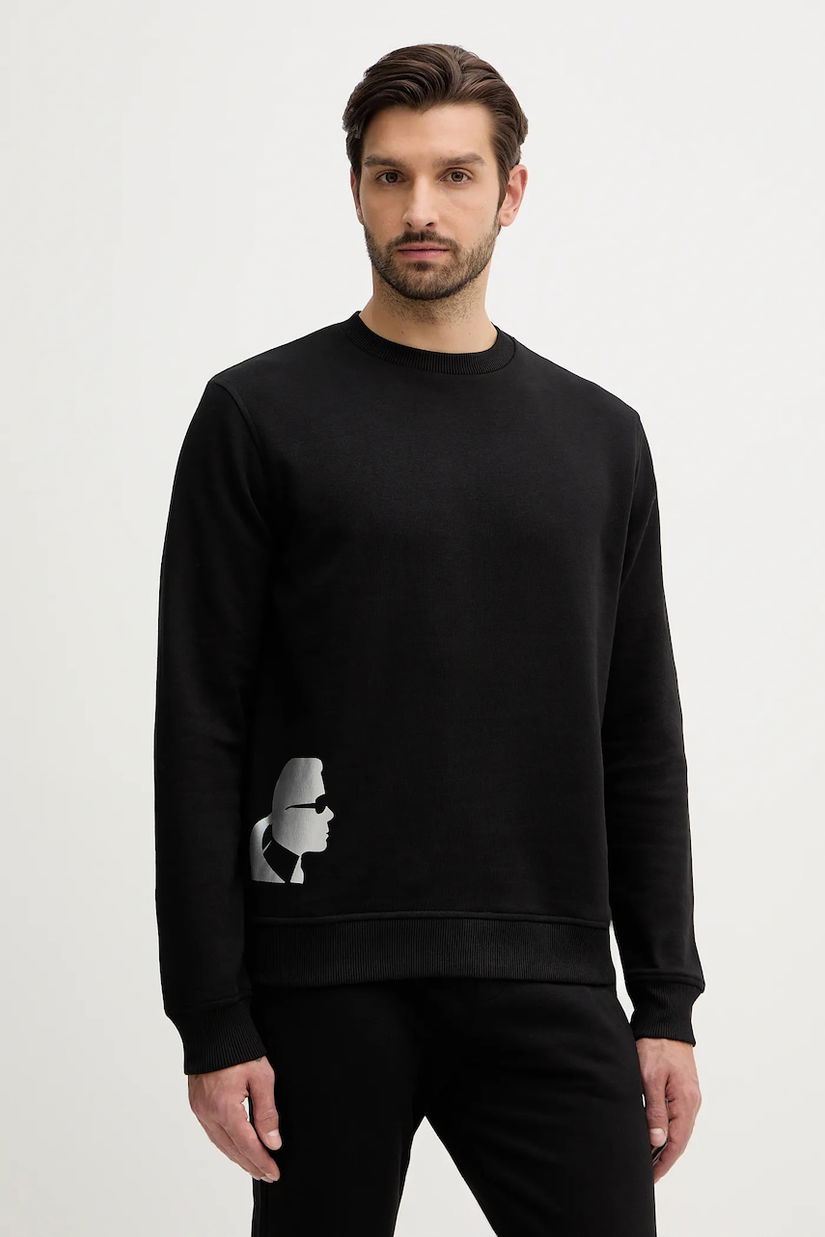 Karl Lagerfeld hanorac de bumbac culoarea negru, cu imprimeu, 554917.705403