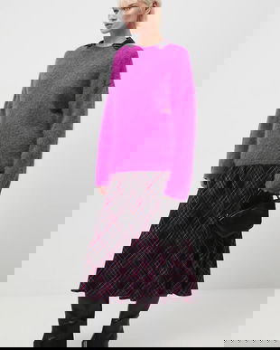 Medicine pulover din lână de alpaca culoarea violet, călduros