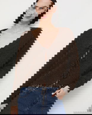 Medicine cardigan culoarea maro, călduros