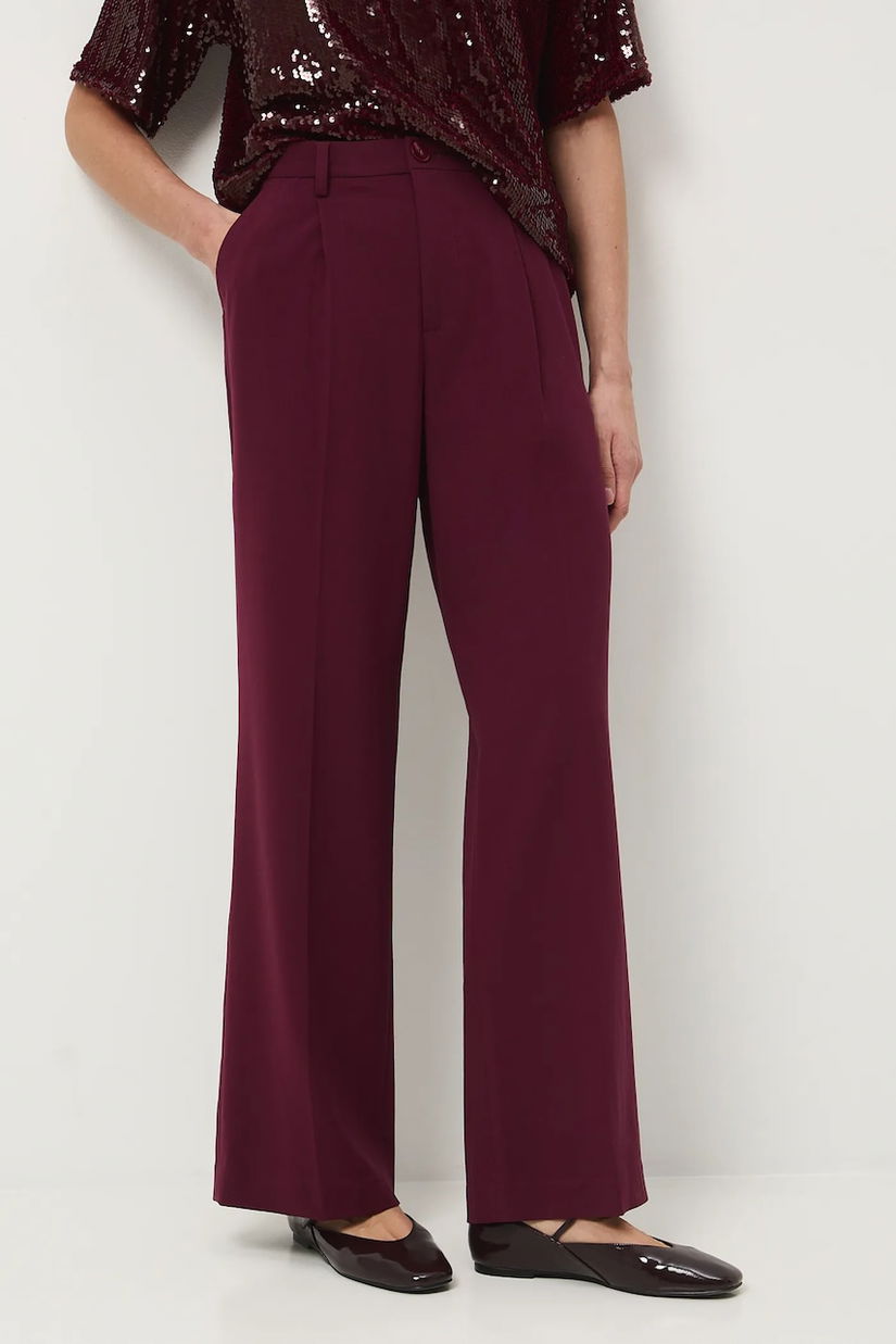 Medicine pantaloni culoarea bordo, lat, medium waist