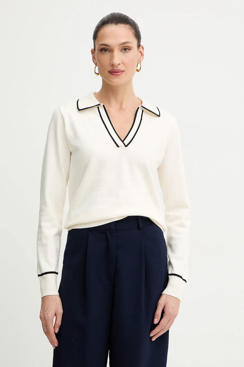 Morgan pulover culoarea bej, MCOLO