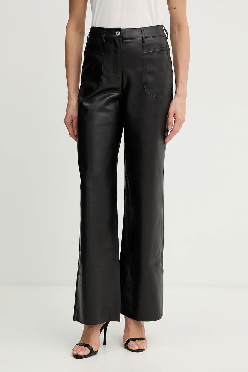 Morgan pantaloni culoarea negru, drept, high waist, PERINE