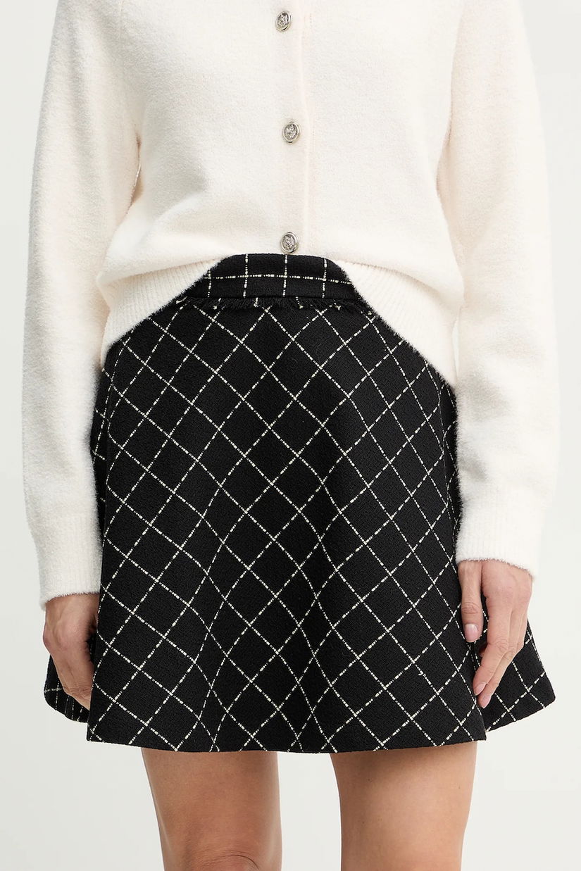 Morgan fustă culoarea negru, mini, evazați, JILMA