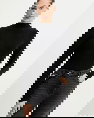 Morgan pulover culoarea negru, light, cu turtleneck, MROYA