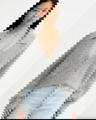 MUNTHE cardigan din amestec de lână ROXAS culoarea gri, 254160225470