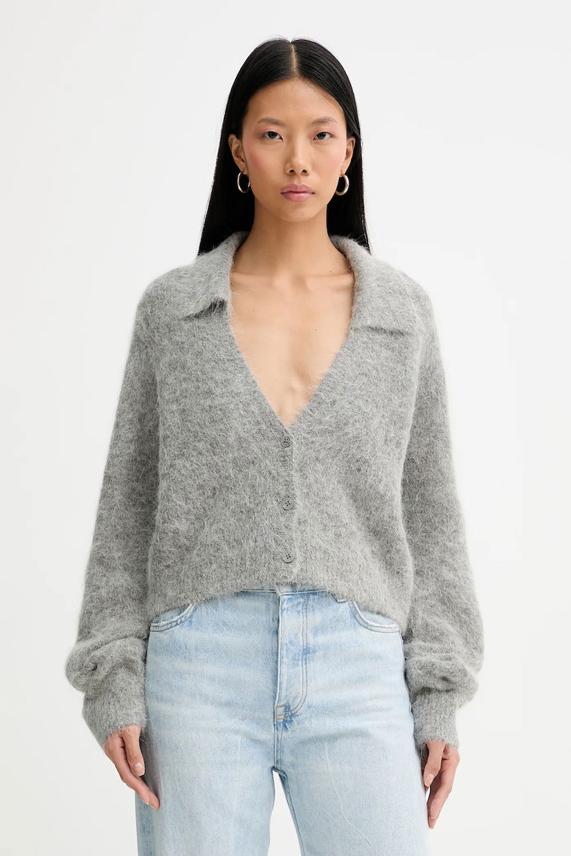 MUNTHE cardigan din amestec de lână ROXAS culoarea gri, 254160225470