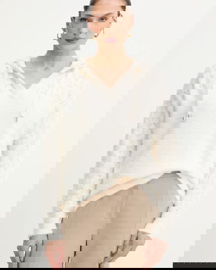 Morgan pulover culoarea bej, light, MBALOU