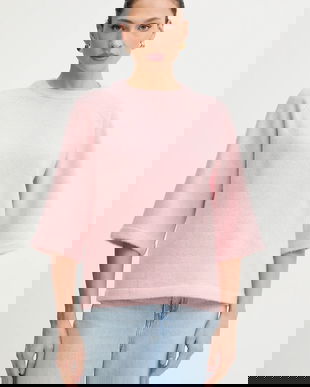 Morgan pulover din amestec de lână culoarea roz, MDELIA