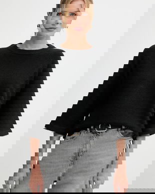 Morgan pulover din amestec de lână culoarea negru, MDELIA