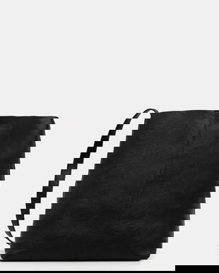 Sessun poșetă de piele culoarea negru, 25102016