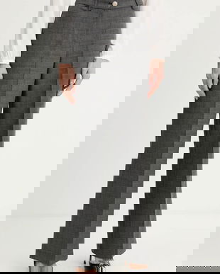 Morgan pantaloni culoarea gri, drept, high waist, PTARY.F