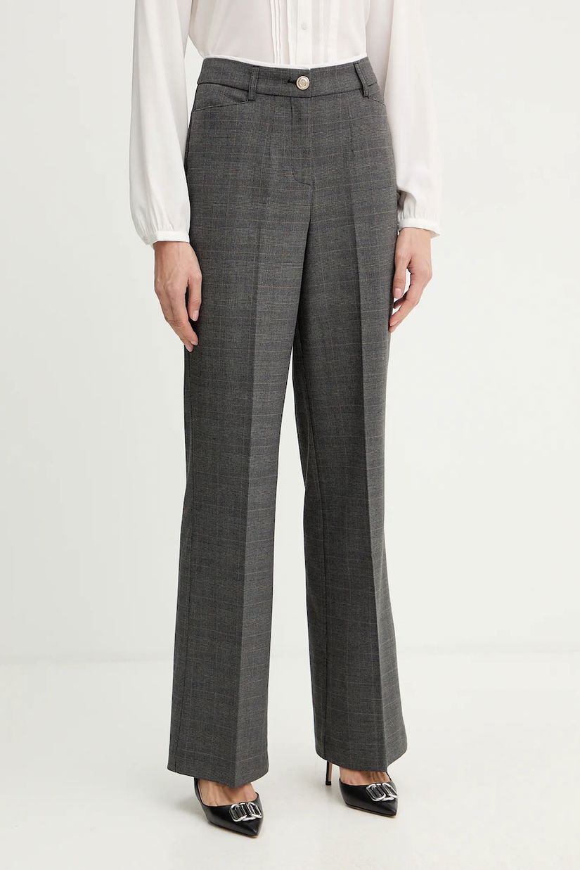 Morgan pantaloni culoarea gri, drept, high waist, PTARY.F