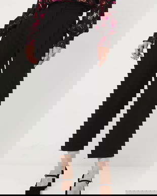 Medicine pantaloni culoarea negru, lat, medium waist