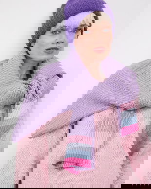 Medicine caciula din amestec de lana culoarea violet