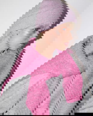 Medicine caciula din amestec de lana culoarea roz