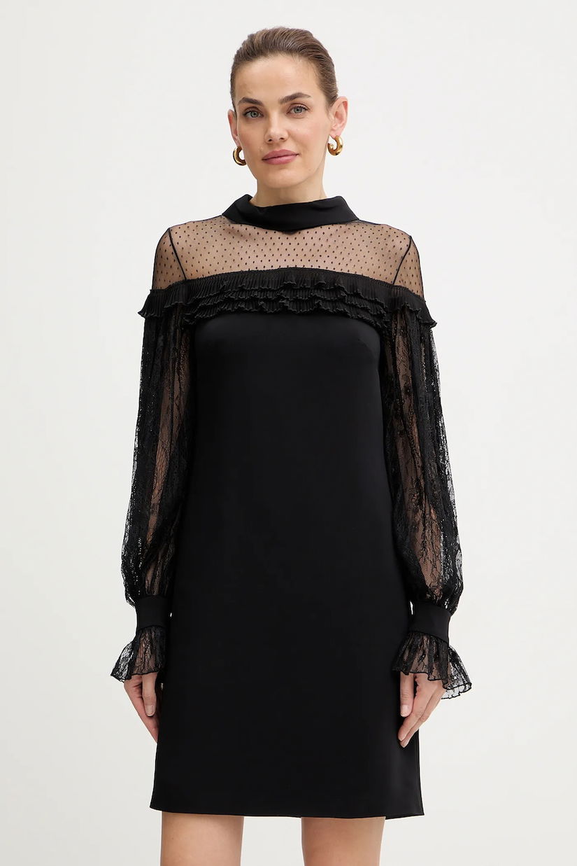 Luisa Spagnoli rochie culoarea negru, mini, drept, 542393