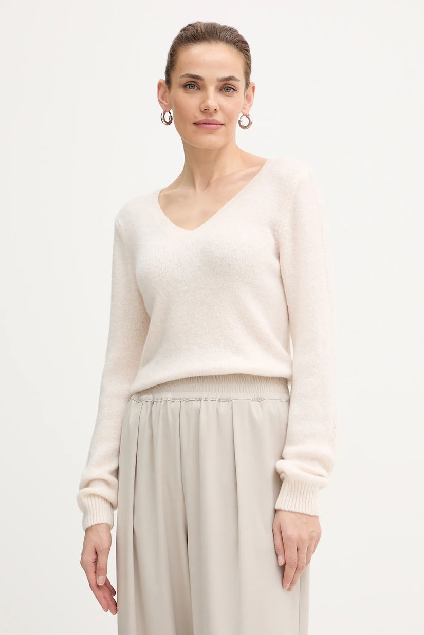 Morgan pulover din amestec de lână de alpaca culoarea bej, light, MCHEPA