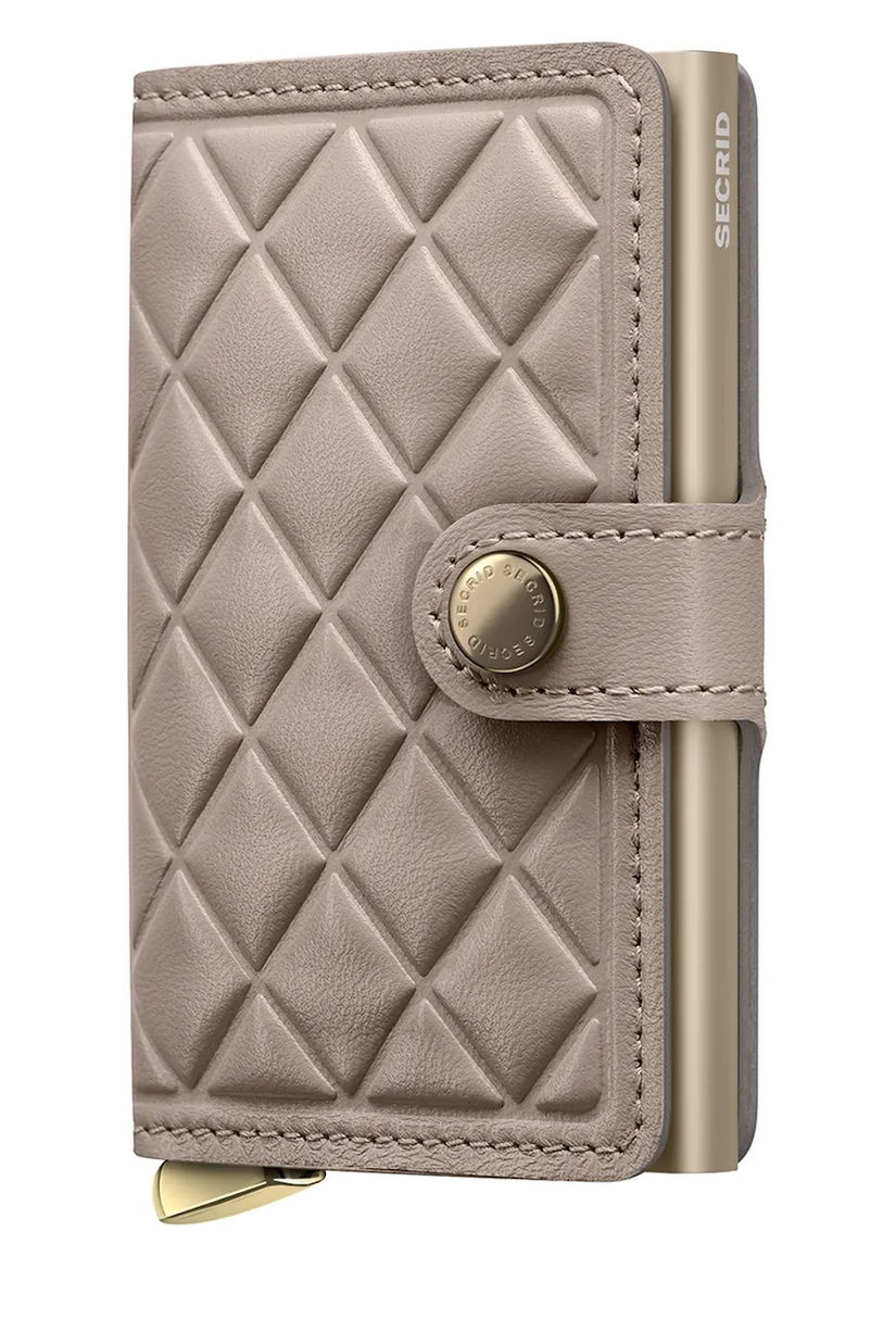 Secrid portofel de piele EMBOSS DIAMOND culoarea gri