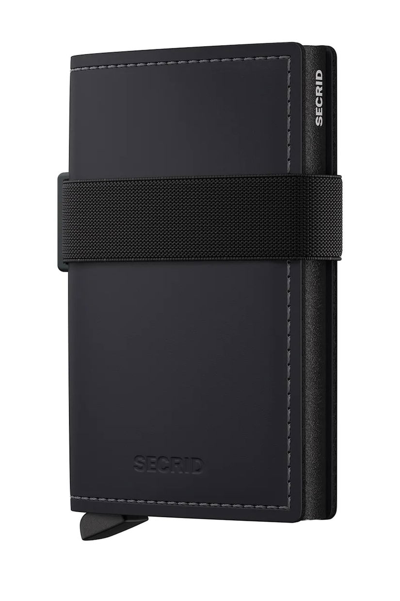 Secrid portofel de piele MATTE culoarea negru