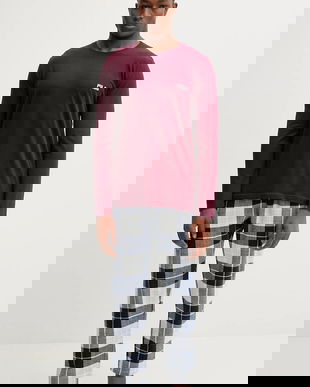 Fila pijamale de bumbac culoarea bordo, cu imprimeu, FPW1237