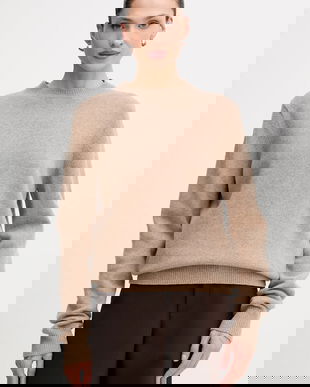 La Mania pulover de lână MELLOW culoarea bej, MELLOW