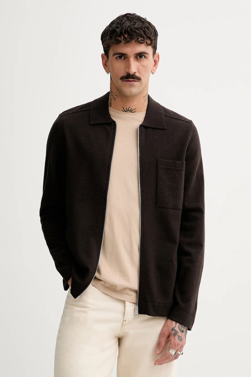 Marc O'Polo cardigan din amestec de lână culoarea maro, 530515361154