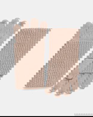 AllSaints mănuși cu lână culoarea bej, 29AS101344