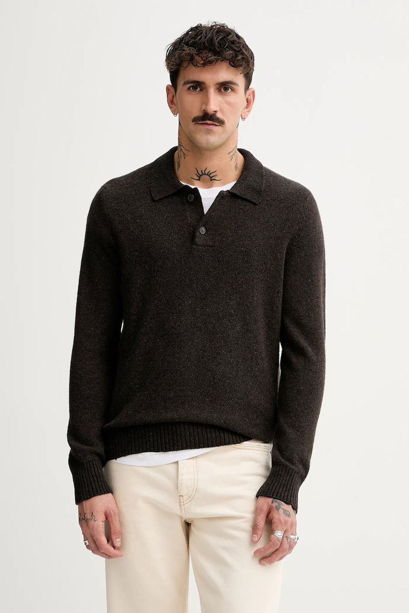 Marc O'Polo pulover din amestec de lână culoarea maro, light, 530506660390