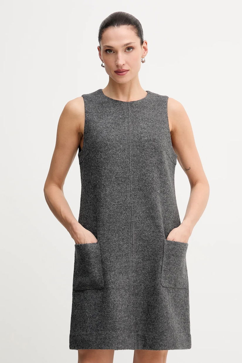 Marc O'Polo rochie cu lână culoarea gri, mini, drept, 510607721393