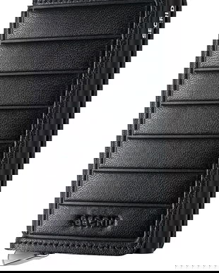 Secrid portofel de piele EMBOSS LINES culoarea negru