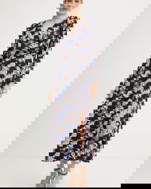 Morgan rochie culoarea gri, maxi, drept, ROBIE.F